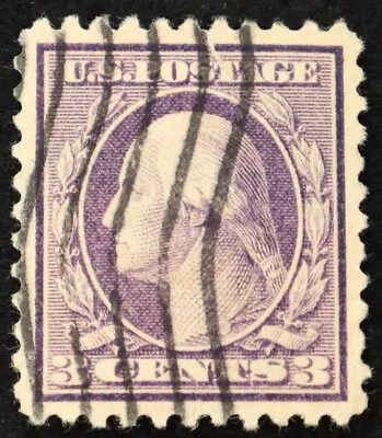 U.S. Used Stamp Scott #501 3c Washington Superb. Vertical Wave Cancel. A Gem! • $19.95