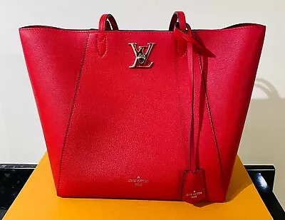 Louis Vuitton Lockme Cabas Everyday Tote - Stunning Red - Unmarked Inside & Out. • £1200