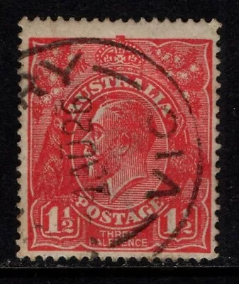 Australia 1924 King George V 1d Three Half Pence Red Scarlet SG77 Used • $1.20