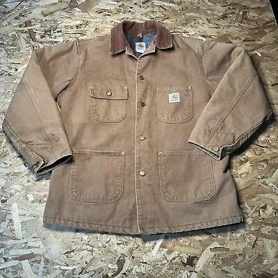 Vintage Carhartt Chore  Blanket Lined Work Jacket 40/L Made In USA • $80