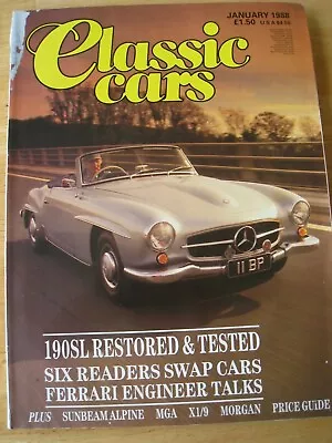 £4.99 • Buy Classic Cars Magazine Jan 1988 190sl Restored Six Swap Cars Ferrari Engineers