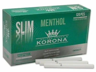 GOLDEN CROWN KORONA Empty Filter Tubes SLIM MENTHOL 5x120 (600ct.) • $25.50