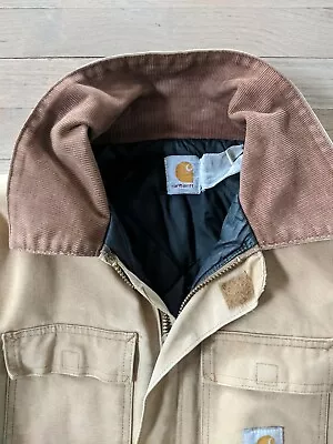 VINTAGE CARHARTT Quilt Lined Duck Canvas Coat Jacket • $75