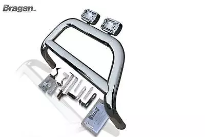 Bull Bar + Rectangle Spots X2 For Nissan Navara NP300 2016+ A Bar EU EC Approved • $1267.66