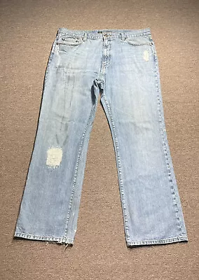 XY X-Ray Jeans Mens Blue Denim Baggy Distressed Pants Cotton Flap Pockets 40x34 • $28.95