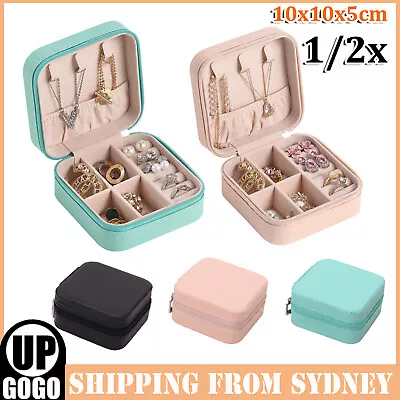 Portable Travel Jewellery Box Organizer Leather Ornaments Jewelry Case Storage A • $11.38