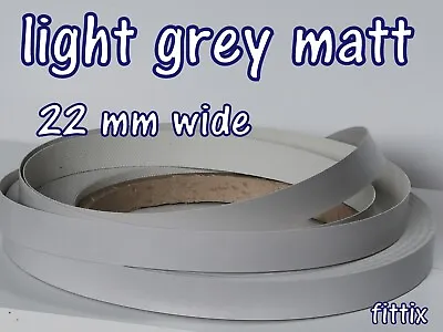 22 Mm Wide  Melamine Pre Glued Iron On Edging Tape/Edge Banding Light Grey Matt • £1.10