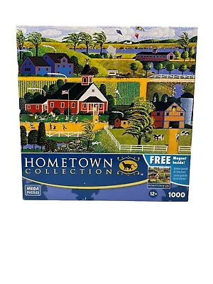 Mega Puzzles Hometown Collection Kite Flying At Recess 1000 Piece Jigsaw Puzzle • $6