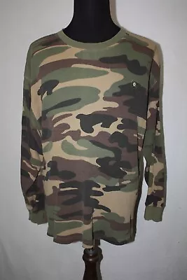 Vtg Southpole Size L Long Sleeve Waffle Thermal Shirt Green Camo Military Hunt • $49.99