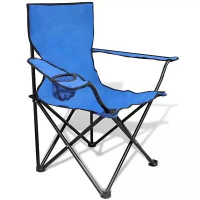 Blue Lightweight Camping Chair Picnic Fishing Beach Seat Foldable Captains Chair • £15.67