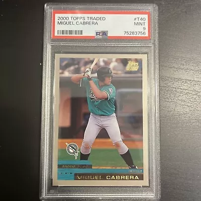 2000 Topps Miguel Cabrera Rookie RC #T40 PSA 9 Mint Marlins HOFer 🐐 • $47