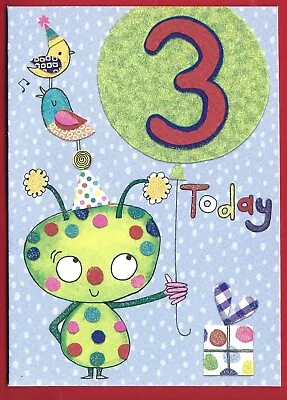 3rd Happy Birthday Greeting Card Boy's Or Girl's 3 Years Old Third Traditional • £2.35