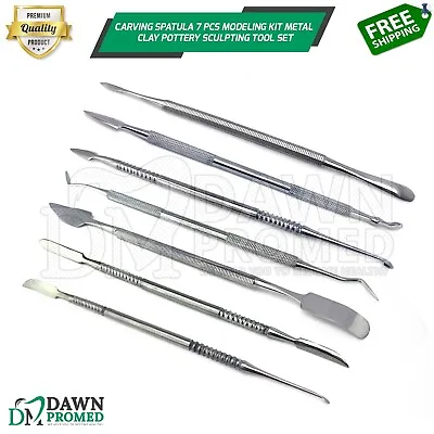 Carving Spatula 7 Pcs Modeling Kit Metal Clay Pottery Sculpting Tool German Gr • $10.99