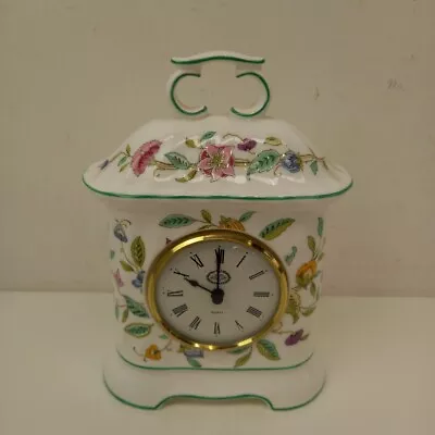 Minton Haddon Hall Carriage Clock 7  Bone China Soft Green Floral -WRDC • £7.99