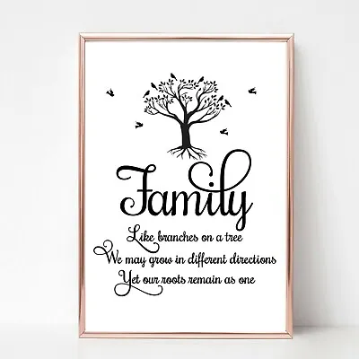 FAMILY TREE Print PICTURE WALL ART LIKE BRANCHES ON A TREE A4  Unframed 23  • £3.85