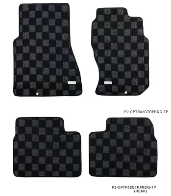 P2M FRONT & REAR Checkered Carpet Floor Mats For Nissan R32 Skyline GT-R New • $95