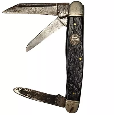 Shapleigh's Keen Kutter Kiis Vintage 3 Blade Jigged Bone Vintage Folding Knife • $150