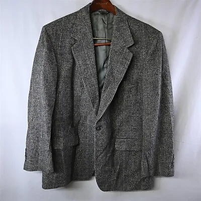 Bespoke 44R Gray Glenn Plaid Camel Hair 2 Btn Blazer Suit Jacket Sport Coat • $74.99