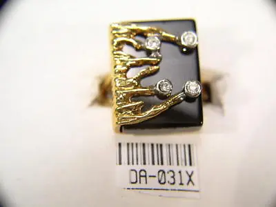 ****  Sz's 678 9 Onyx Ring Designer  Semi-precious Genstone Vintage Crystal • $7.95