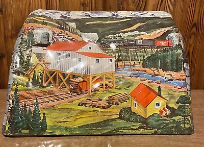 Vintage Marx Tin Litho O Scale Model Train Mountain Mining Scene Tunnel Box • $15