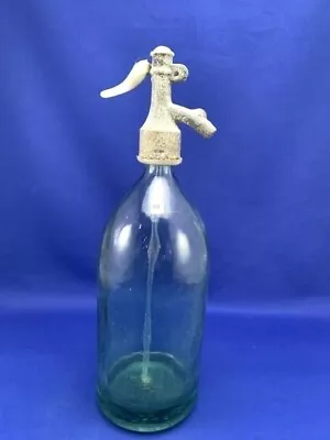 Green Glass Vtg Romanian Seltzer Bottle  APA Gazoasa Stas 3249-65  13 1/2  Tall • $26.89