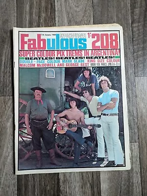 Fabulous 208 Magazine 11th January 1969 Beatles/Mark Slade/Malcolm McDowell • £7