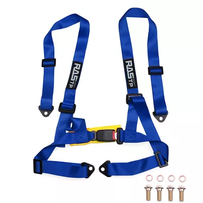 RASTP 2  4-Point Adjustable Racing Seat Belt Harness Safety Shoulder Strap • $26.99