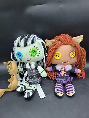 Monster High Clawdeen Wolf Frankie Stien Watzit Friends Lot Of 2 Plush Rag Dolls • $35