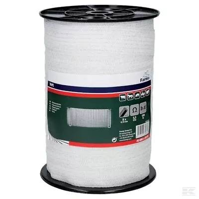 ELECTRIC FENCE TAPE 40MM X 200 Metre Roll White Poly Fencing Horse Paddock 200m • £209