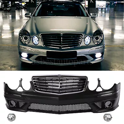 Amg Style Front Bumper Kit W/Grill W/Fog Lights For Mercedes Benz E-Class 03-09 • $626.05