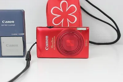 Canon PowerShot ELPH 12 MP AF 5x Red Digital Camera Bundle 300 HS PC1591 • $221.47