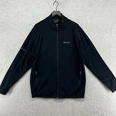 Marmot Jacket Mens Size XXL Black Fleece Full Zip Long Sleeve Embroidered • $15.33