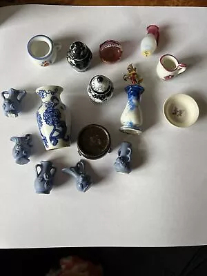 Dollhouse Miniature Reutter Ginger Jars German Vases Bowls Horse Lot • $24.95