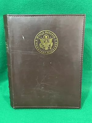 World Reserve Monetary Exchange Official Money Ledger Album-Brown Faux Leather D • $18.99