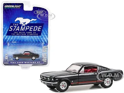 1965 Ford Mustang Gt Raven Black 1/64 Diecast Model Car By Greenlight 13340 A • $7.99