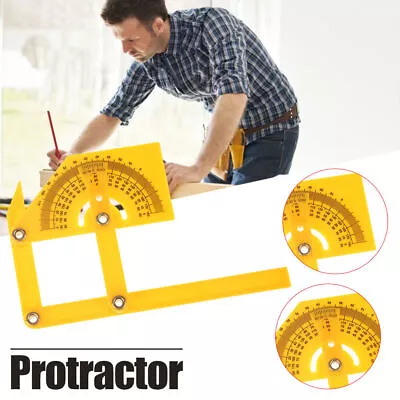 Plastic Protractor 0-180 Degree Durable Universal For Carpenter Tool Woodworking • £5.38