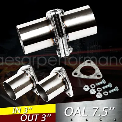 3 BOLTS 3  OD Universal QuickFix Exhaust Triangle Flange Repair Pipe Kit • $29.98