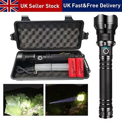 Most Powerful LED Flashlight 9900000LM Zoom USB Rechargeable Super Bright Torch • £20.99