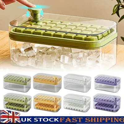 32 Grids Ice Cube Tray Party Bar Ice Cube Maker Mould Ice Storage Box Ice ScoMK • £17.62