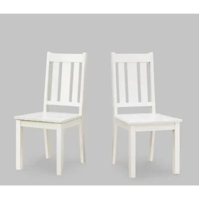 Farmhouse Dining Chairs White Wooden Country Kitchen Mission Style Seating Set2 • $139.95