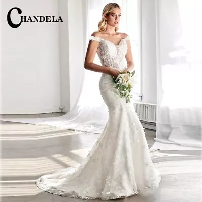  2023  Charming Mermaid Wedding Dresses Scoop Appliques Tank Formal Bridal Gown • $210.71