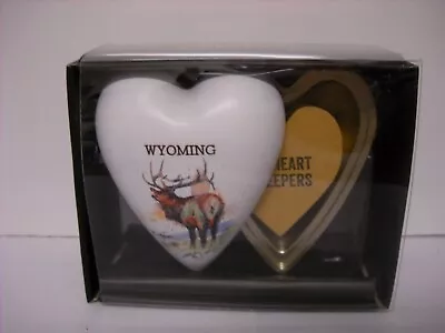 Demdaco Water Color Standing Elk Art Heart Keeper Metal Heart Trinket Box • $15.25