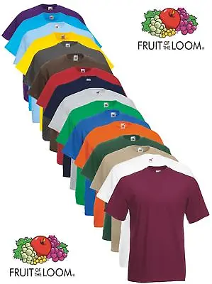Fruit Of The Loom Plain Blank Mens Mans Cotton Tee Shirt Tshirt T-Shirt NEW • £7.99