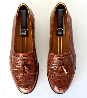 NICE! $1000+ MEZLAN  RODEO  Genuine Crocodile Alligator Loafers Shoes Boots 10.5 • $349.99