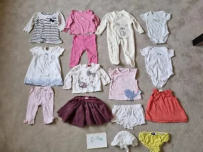 Baby Girl Clothes Bundle 6-9 Months Mothercare H&M DISNEY Hello Kity F&F • £12.50