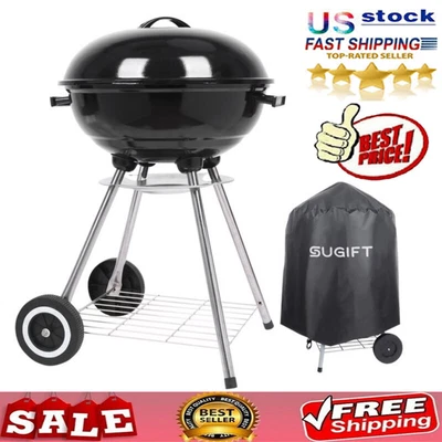 $68 • Buy Portable 18  Charcoal Grill Outdoor BBQ Grill Barbecue Patio Meat Cooker W/Cover