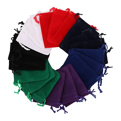 1-50pcs Velvet Drawstring Pouches Soft Bags For Jewellery Birthday Parties 7x9cm • £1.35
