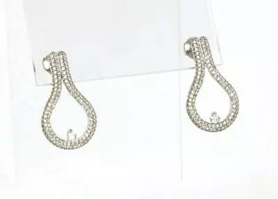 Movado 2ct Diamonds Earrings 18k White Gold Open Loop Drop • $2299