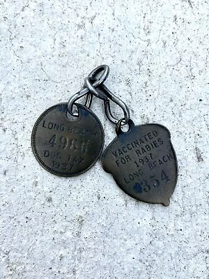 Vintage 1937 Long Beach Dog Tags • $2