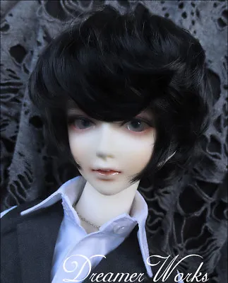 Mini Collection MSD 1/39-10inch SD BJD Doll Black Short Curling Hair Wig • $20.89